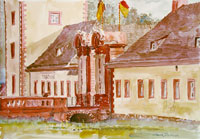 Corvey Haupteingang 1, Architektur, Aquarell